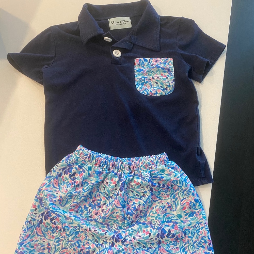 Matching polo + shorts set - boys 4t
